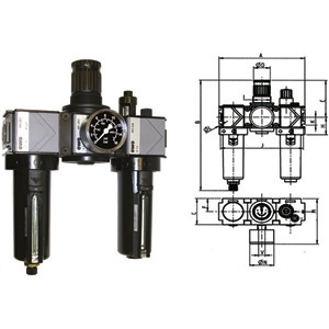 3464GC - FILTRO-RIDUTTORE-LUBRIFICATORE IN GRUPPO "VARIOBLOC" - Orig. Ewo